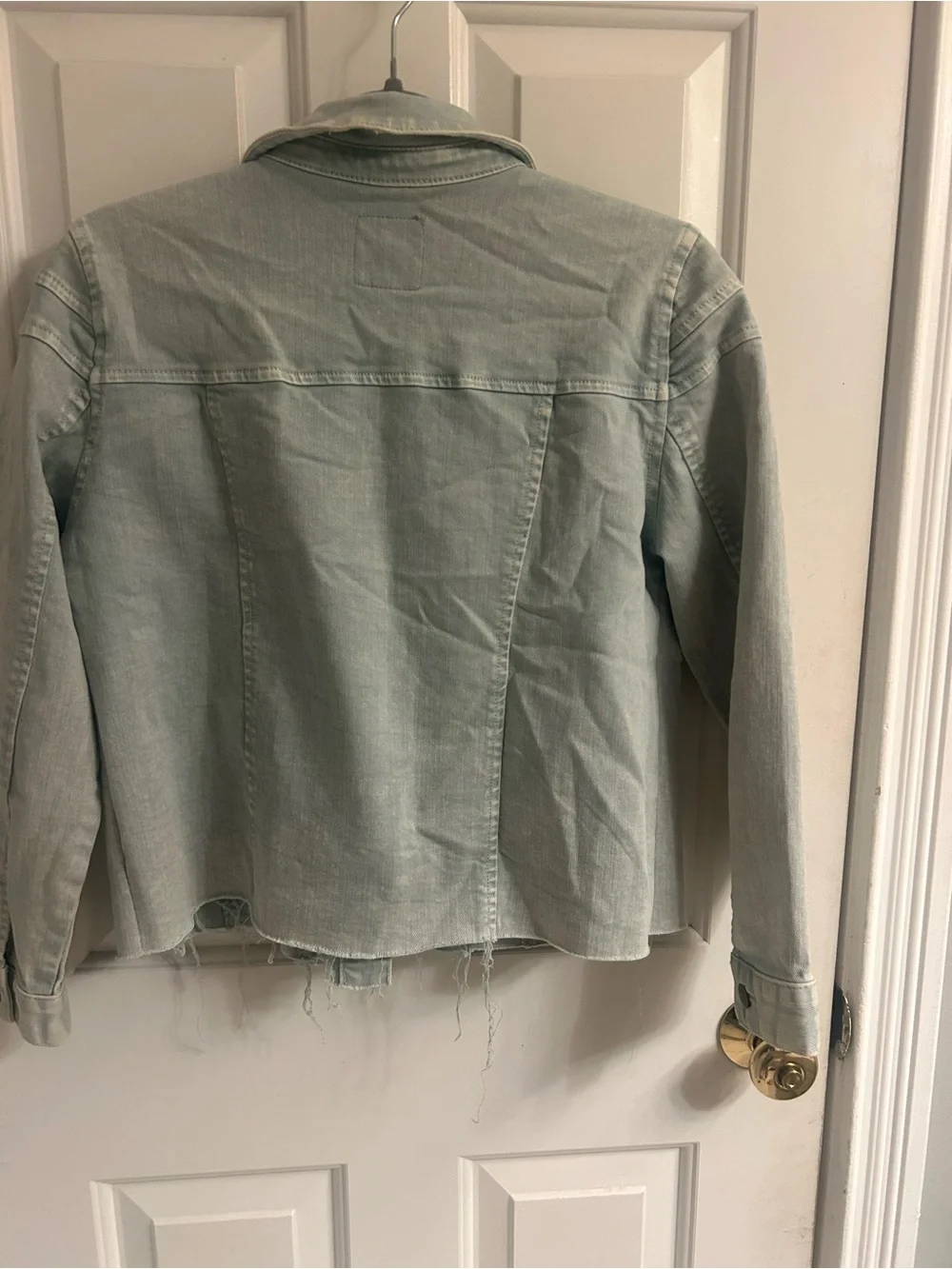 GB Girls Washed Light Blue Denim Jacket with Raw Hem